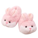 Chausson peluche lapin rose kawaii
