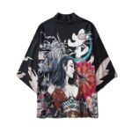 Kimono Bebovizi Japanese Style Cat Samurai Kimono Streetwear Men Women Cardigan Japan Harajuku Anime Robe Anime Clothes 2020 Summer