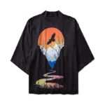 Kimono Bebovizi Japanese Style Cat Samurai Kimono Streetwear Men Women Cardigan Japan Harajuku Anime Robe Anime Clothes 2020 Summer