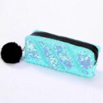 Trousse sequins paillettes bleues